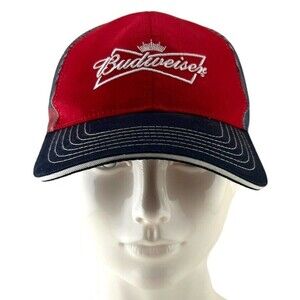 K Products Budweiser Trucker Hat Cap Patriotic Red White Blue Adjustable OSFA